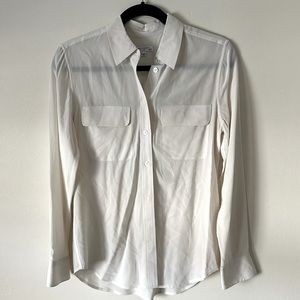 Silk White button down Blouse